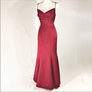 David’s Bridal Red Mermaid Satin Dress Gown Sexy Style 81509 Gown Bridesmaids 10